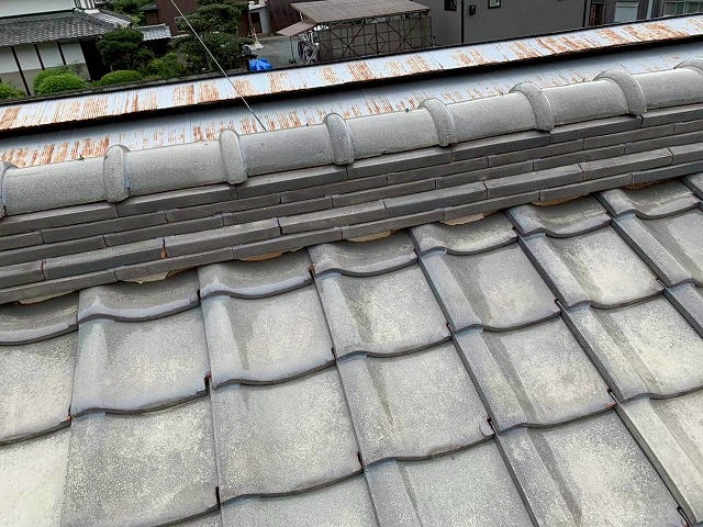 加古川市　痩せた漆喰の様子